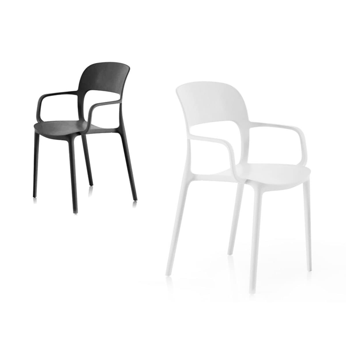 BONTEMPI Gipsy Armrest Chair 본템피 집시 암레스트 체어(화이트/차콜 그레이)